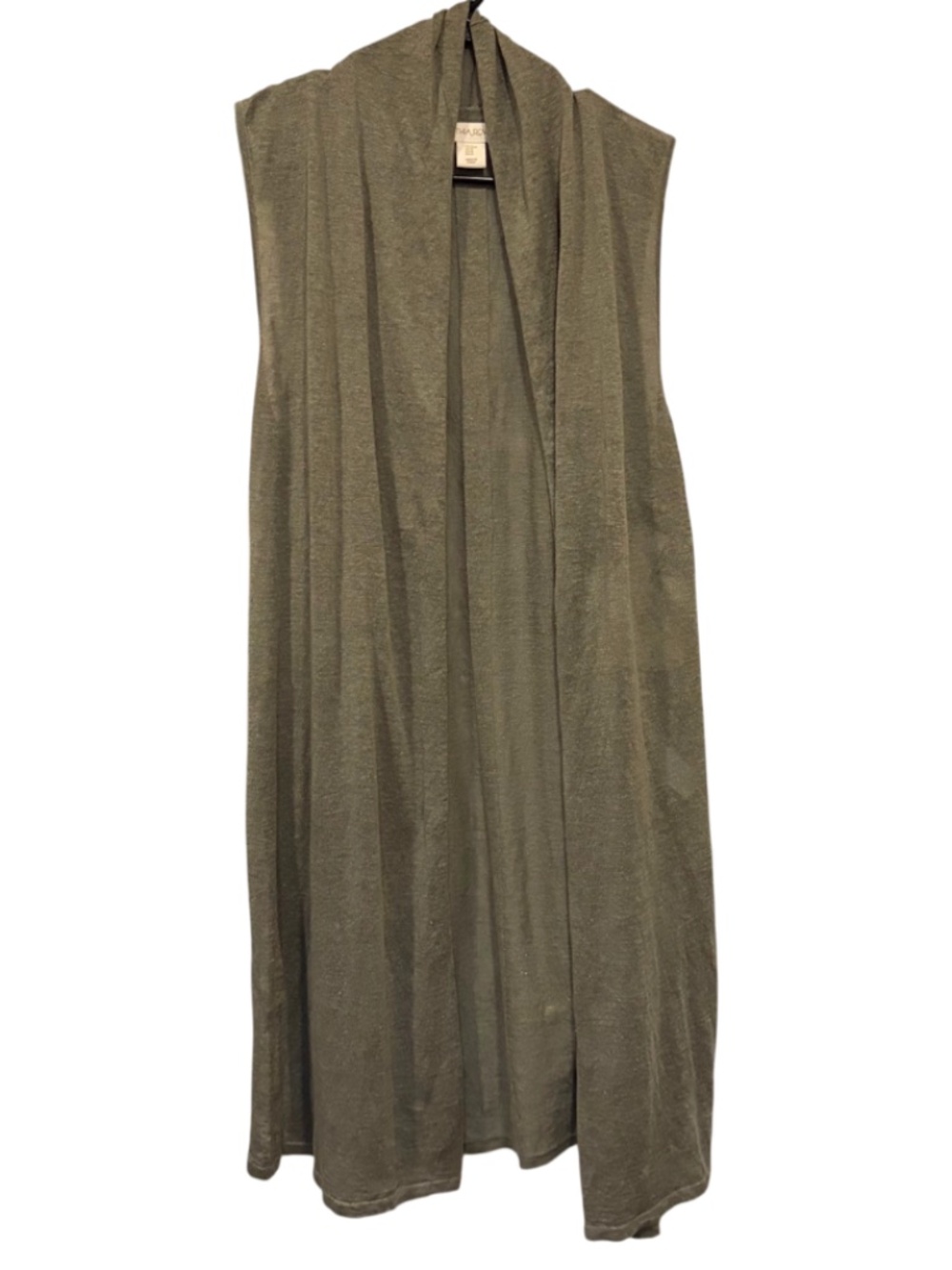 Cynthia Rowley 100% Linen Sleeveless Longline Open-Front Cardigan